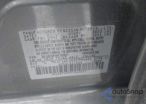 2017 Nissan Sentra Sv from USA, damaged, VIN 3N1AB7AP0HY365821